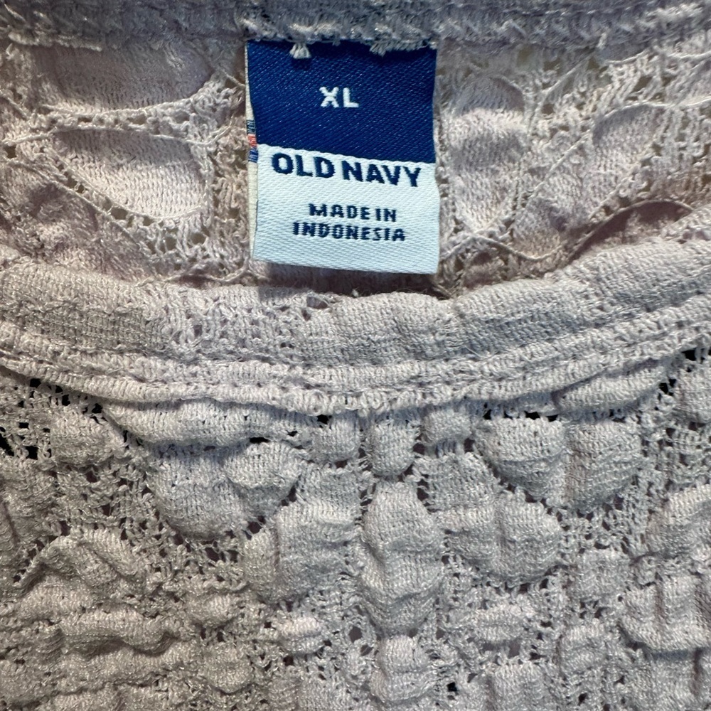 Old Navy Light Purple Textured Short Sleeve Top - Picture 2 of 5